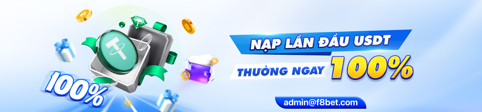 f8bet banner nạp usdt lần đầu nhận thưởng ngay